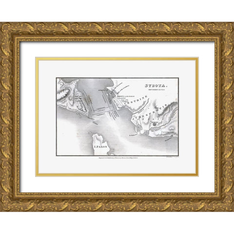 Syvota - Greece - Oxford 1828 Gold Ornate Wood Framed Art Print with Double Matting by Unknown