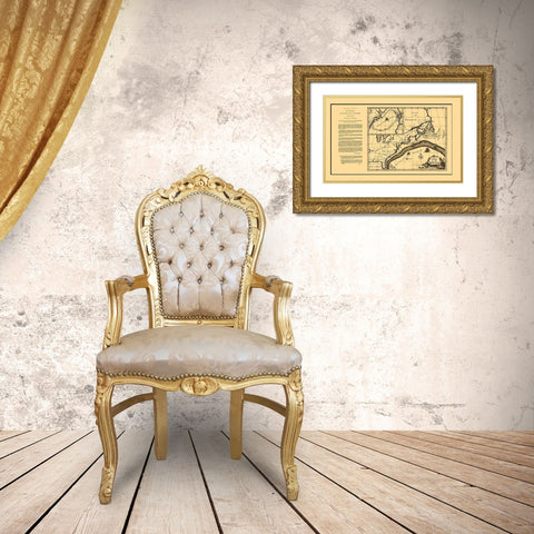 Gulf Stream Atlantic Ocean United States Canada Gold Ornate Wood Framed Art Print with Double Matting by Franklin