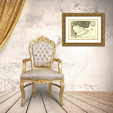 Cap Francois Isle St Domingo Dominican Rep Haiti Gold Ornate Wood Framed Art Print with Double Matting by Jeffreys