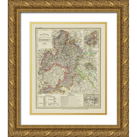 Hesse Schaumburg Cassel Germany Gold Ornate Wood Framed Art Print with Double Matting by Hildburghausen