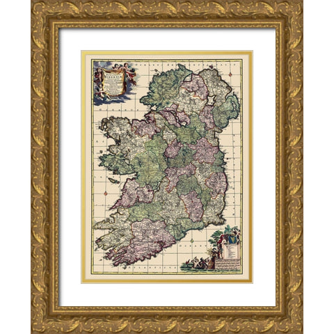 Ireland - Schenk 1710 Gold Ornate Wood Framed Art Print with Double Matting by Schenk
