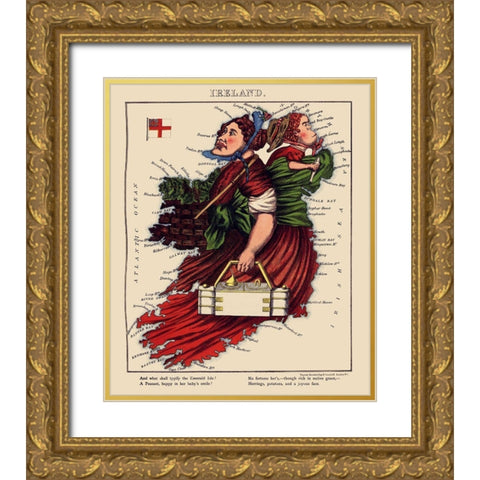 Ireland - Lancaster 1869 Gold Ornate Wood Framed Art Print with Double Matting by Lancaster