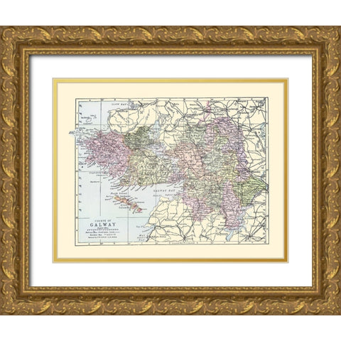 Galway County Ireland - Philip 1882 Gold Ornate Wood Framed Art Print with Double Matting by Bartholomew