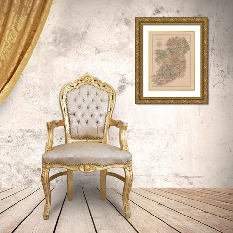 Ireland - Black 1867 Gold Ornate Wood Framed Art Print with Double Matting by Black