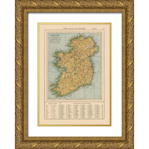 Ireland - Reynold 1921 Gold Ornate Wood Framed Art Print with Double Matting by Reynold