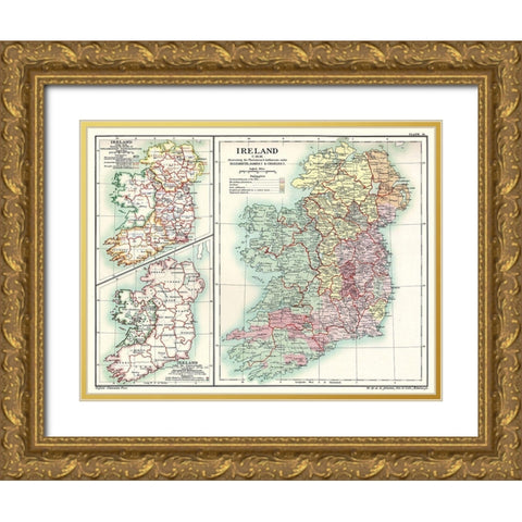Ireland 1641 - Poole 1902 Gold Ornate Wood Framed Art Print with Double Matting by Poole