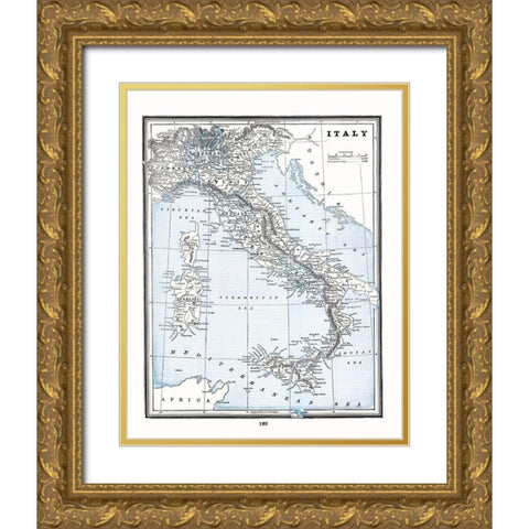 Italy - Rathbun 1893 Gold Ornate Wood Framed Art Print with Double Matting by Rathbun