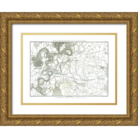 Alexandrie Marengo Italy - Thiers 1866 Gold Ornate Wood Framed Art Print with Double Matting by Thiers