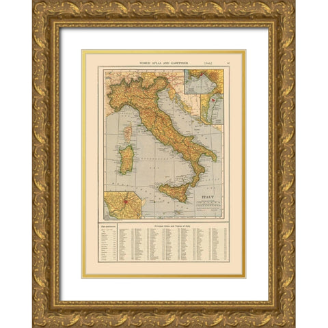 Italy - Reynold 1921 Gold Ornate Wood Framed Art Print with Double Matting by Reynold