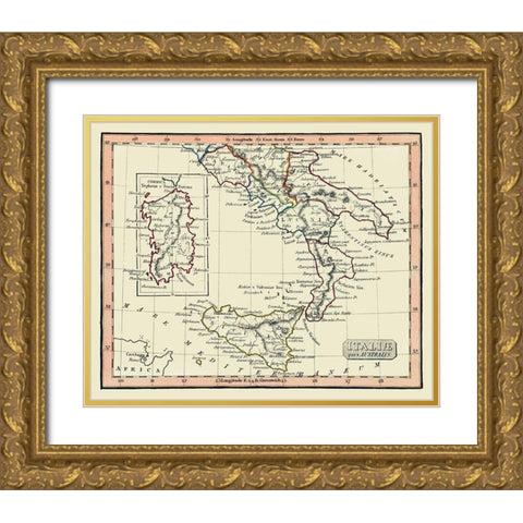 Ancient South Italy - Fenner 1830 Gold Ornate Wood Framed Art Print with Double Matting by Fenner