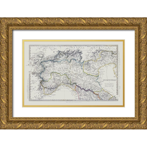 Northern Ancient Italy - Chapman 1830 Gold Ornate Wood Framed Art Print with Double Matting by Chapman