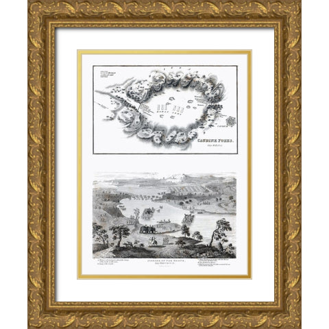 Battle of the Caudine Forks - Oxford 1828 Gold Ornate Wood Framed Art Print with Double Matting by Unknown
