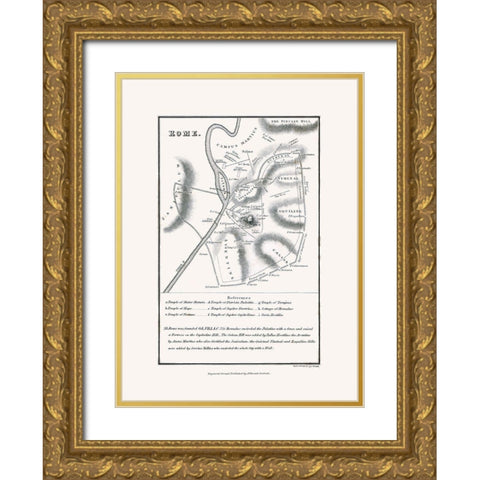 Rome Italy - Oxford 1828 Gold Ornate Wood Framed Art Print with Double Matting by Oxford