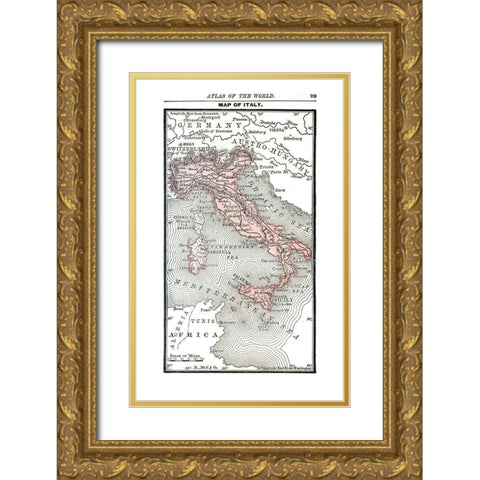 Italy - Alden 1886 Gold Ornate Wood Framed Art Print with Double Matting by Alden