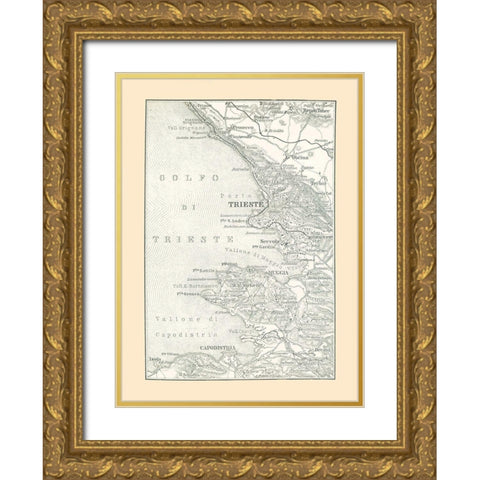 Trieste Italy - Baedeker 1896 Gold Ornate Wood Framed Art Print with Double Matting by Baedeker