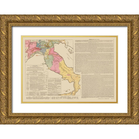 Italy - Le Sage 1801 Gold Ornate Wood Framed Art Print with Double Matting by Le Sage