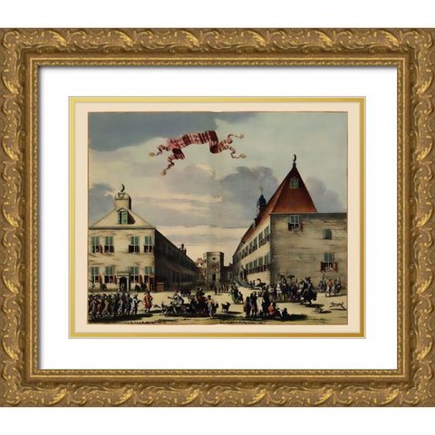 Governors House Jakarta Indonesia Picture Asia Gold Ornate Wood Framed Art Print with Double Matting by Nieuhoff