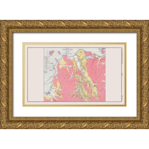 Chikuho Coal Field Japan - Kido 1913 Gold Ornate Wood Framed Art Print with Double Matting by Kido