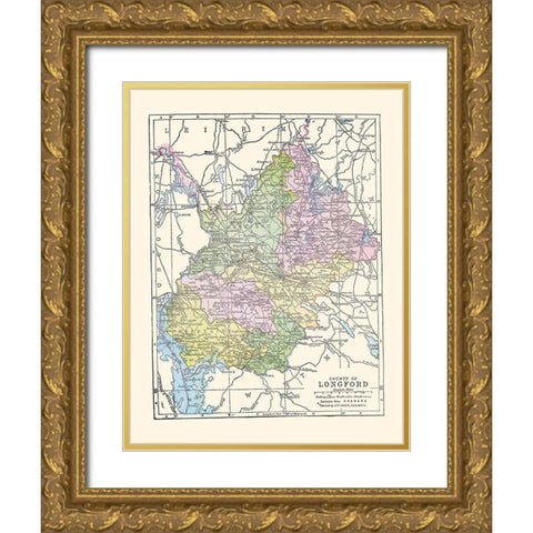 Hampstead Holloway London UK - Bartholomew 1921 Gold Ornate Wood Framed Art Print with Double Matting by Bartholomew