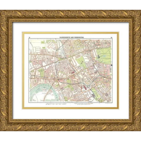 Hammersmith Kensington London UK - Bartholomew Gold Ornate Wood Framed Art Print with Double Matting by Bartholomew