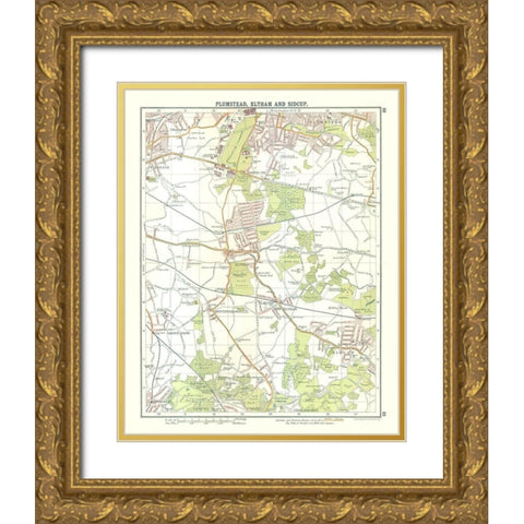Plumstead Eltham Sidcup London UK Gold Ornate Wood Framed Art Print with Double Matting by Bartholomew
