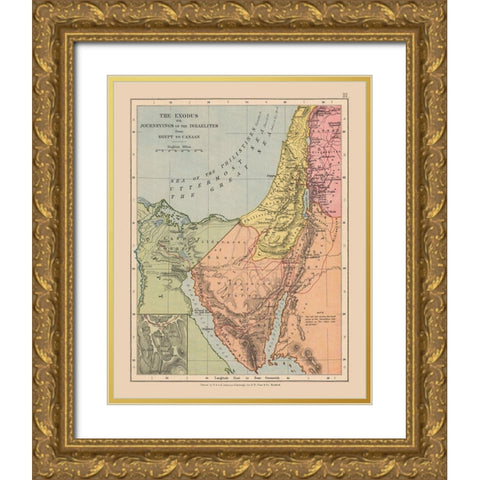 Exodus Middle East Lebanon Israel Jordan Gold Ornate Wood Framed Art Print with Double Matting by Case