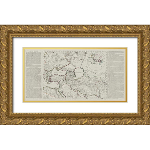 Eastern Europe Middle East - De Lisle 1731 Gold Ornate Wood Framed Art Print with Double Matting by De L''isle