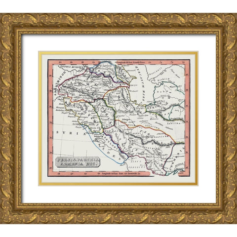 Middle East Parthian Empire Persia Armenia Gold Ornate Wood Framed Art Print with Double Matting by Fenner