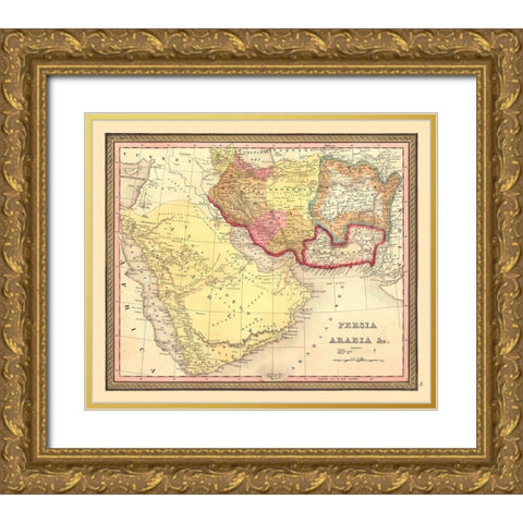Middle East Persia Arabia - Mitchell 1849 Gold Ornate Wood Framed Art Print with Double Matting by Mitchell