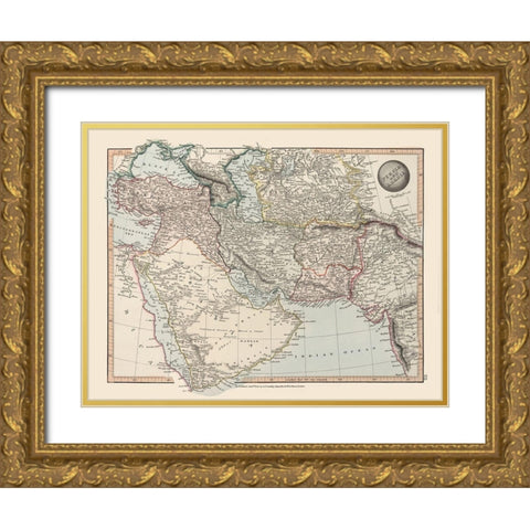 Middle East Persia Arabia - Arrowsmith 1825 Gold Ornate Wood Framed Art Print with Double Matting by Arrowsmith