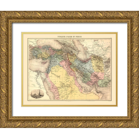 Middle East Turkey in Asia Persia - Migeon 1892 Gold Ornate Wood Framed Art Print with Double Matting by Migeon