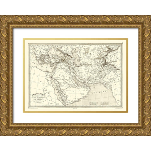 Middle East Turkey Arabia Persia Turkestan Gold Ornate Wood Framed Art Print with Double Matting by Monin