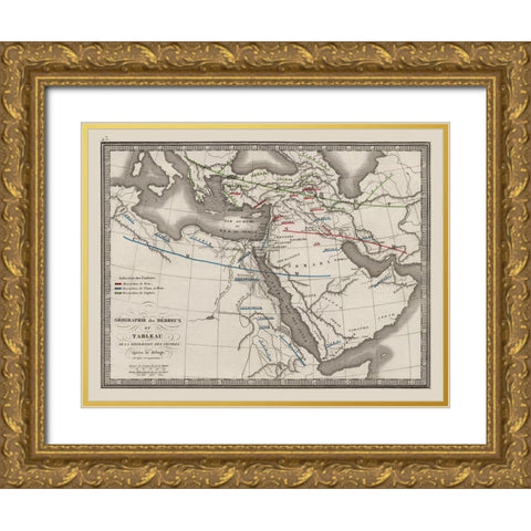 Dispersion of People Middle East - Monin 1839 Gold Ornate Wood Framed Art Print with Double Matting by Monin