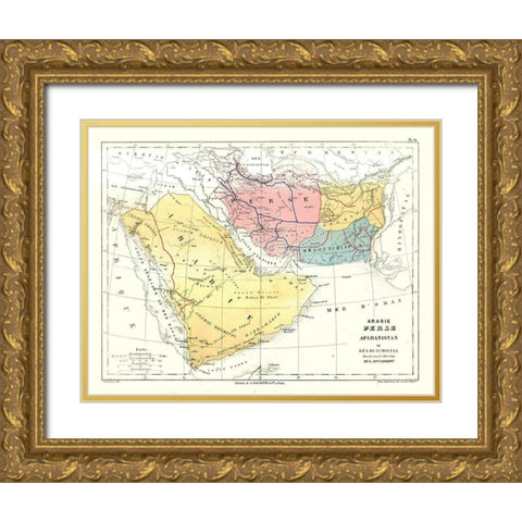 Middle East Arabia Persia Pakistan Afghanistan Gold Ornate Wood Framed Art Print with Double Matting by Cortambert