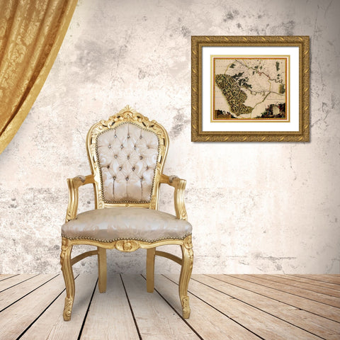 Eastern Europe Moldova Ukraine - Blaeu 1662 Gold Ornate Wood Framed Art Print with Double Matting by Blaeu
