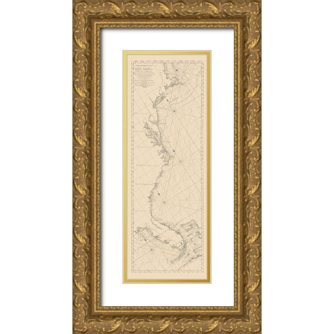 Cape Cod To Havannah - Moore 1784 Gold Ornate Wood Framed Art Print with Double Matting by Moore