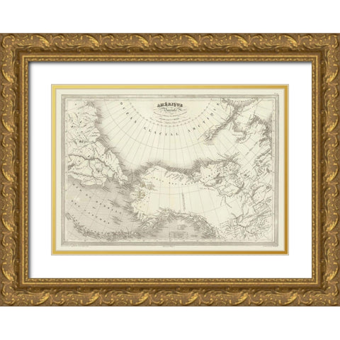 North America - Monin Gold Ornate Wood Framed Art Print with Double Matting by Monin