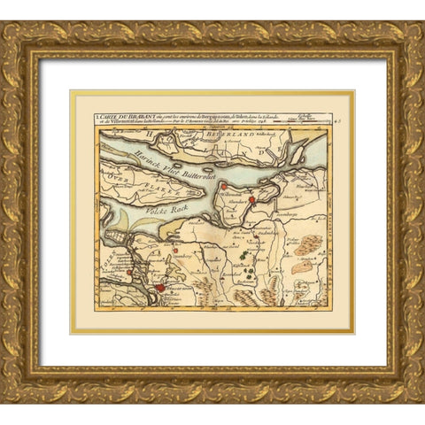 Environs Bergen op Zoom Netherlands - Robert 1748  Gold Ornate Wood Framed Art Print with Double Matting by Robert