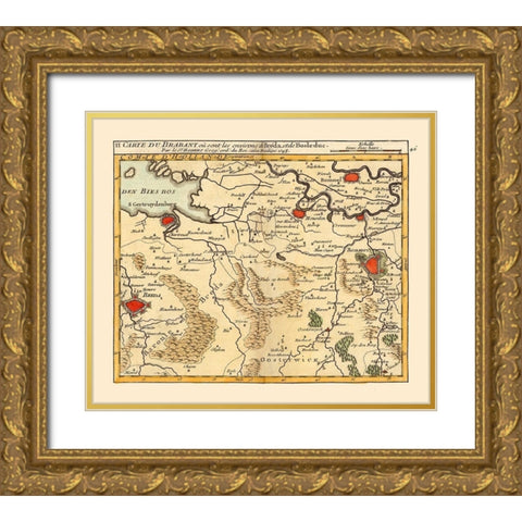 Breda Environs Netherlands - Robert 1748  Gold Ornate Wood Framed Art Print with Double Matting by Robert