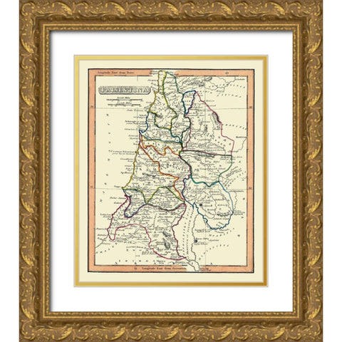 Middle East Palestine Israel - Fenner 1830 Gold Ornate Wood Framed Art Print with Double Matting by Fenner