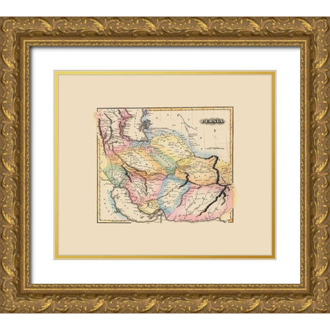 Middle East Persia - Lucas 1823 Gold Ornate Wood Framed Art Print with Double Matting by Lucas