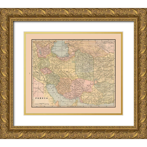 Middle East Persia - Cram 1888 Gold Ornate Wood Framed Art Print with Double Matting by Cram