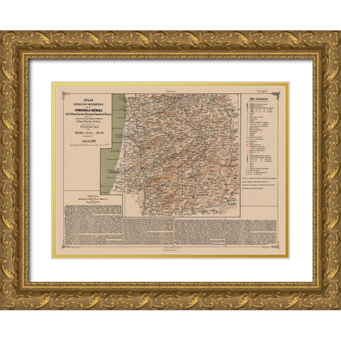 Europe Beira Alta Beja Portugal - Valverde 1880 Gold Ornate Wood Framed Art Print with Double Matting by Valverde