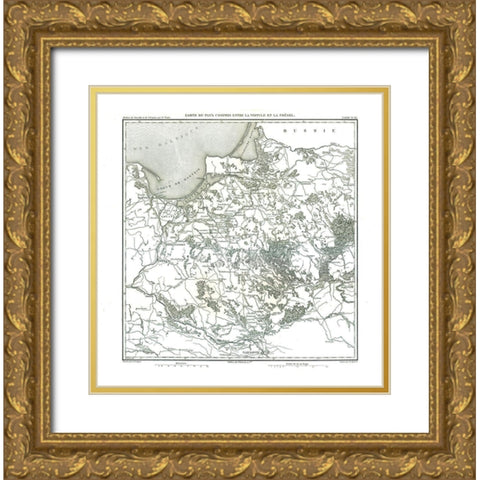 Europe Poland - Thiers 1866 Gold Ornate Wood Framed Art Print with Double Matting by Thiers