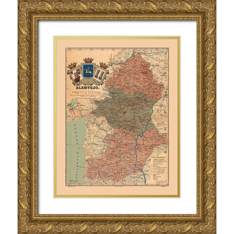 Europe Portugal Alentejo - Martine 1904 Gold Ornate Wood Framed Art Print with Double Matting by Martine