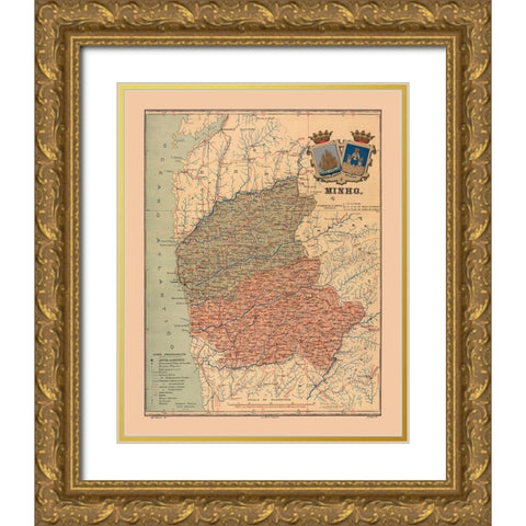 Europe Portugal Minho - Martine 1904 Gold Ornate Wood Framed Art Print with Double Matting by Martine