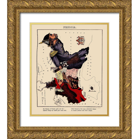 Prussia Germany - Lancaster 1869 Gold Ornate Wood Framed Art Print with Double Matting by Lancaster