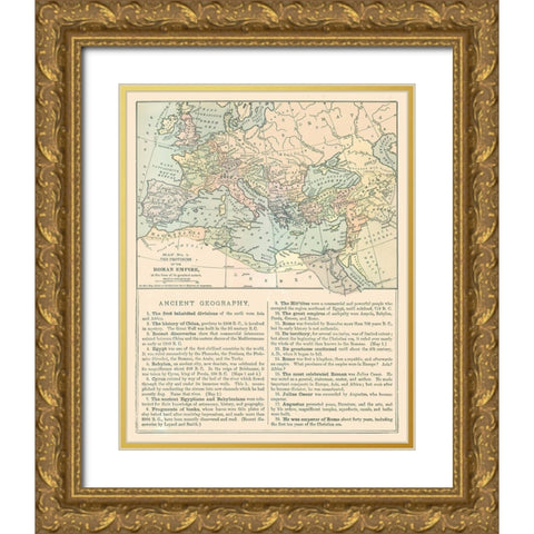 Europe Roman Empire - Monteith 1882 Gold Ornate Wood Framed Art Print with Double Matting by Monteith