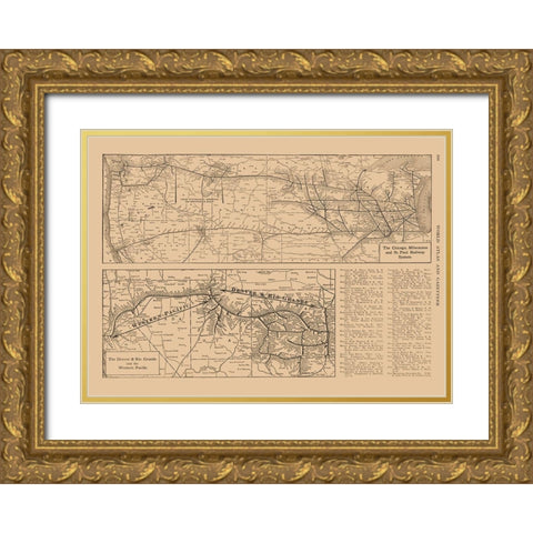 Denver, Rio Grande, Chicago, Milwaukee Gold Ornate Wood Framed Art Print with Double Matting by Reynold