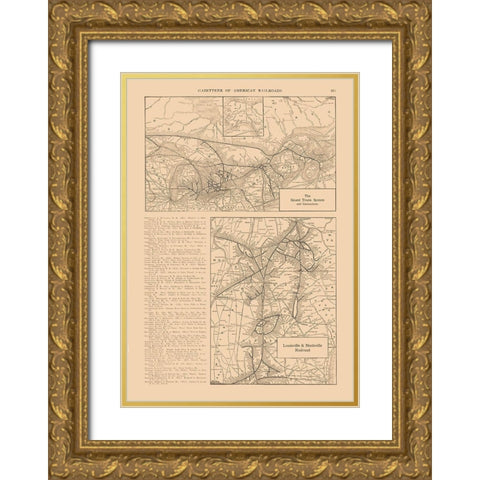 Grand Trunk System, Louisville, Nashville Gold Ornate Wood Framed Art Print with Double Matting by Reynold